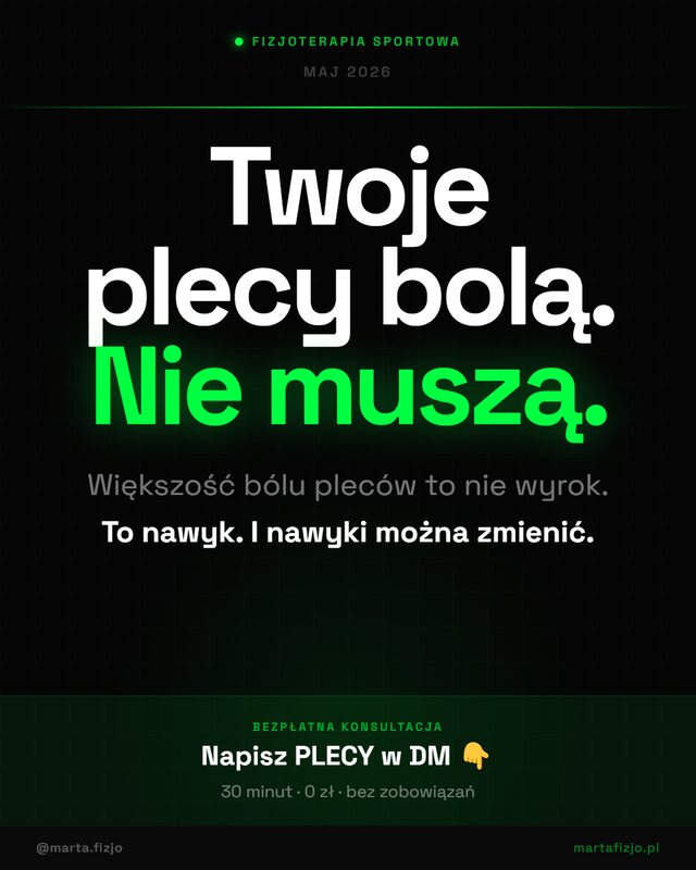 Post dla fizjoterapeutki - marka pokazowa